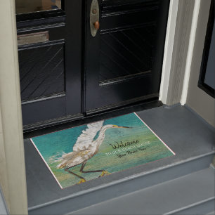 Welcome To Our Beach House Shorebird Art Doormat