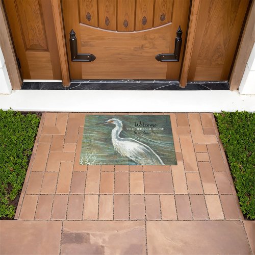 Welcome To Our Beach House Shorebird Art Doormat