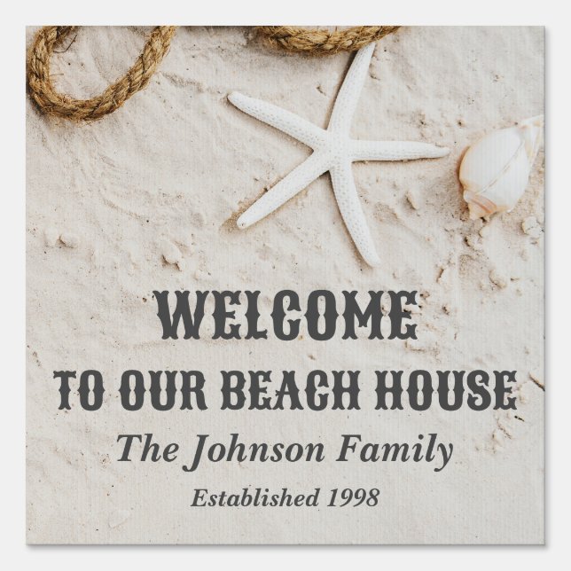 Welcome To Our Beach House Sign (Front)