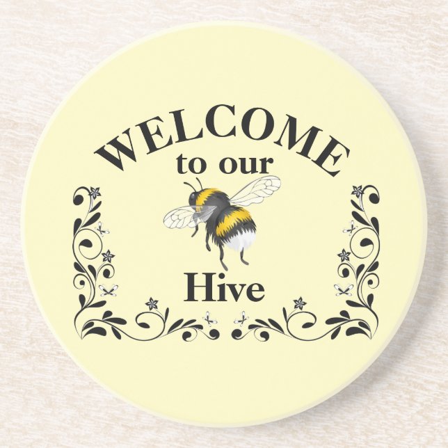 Welcome to our bee hive coaster (Front)