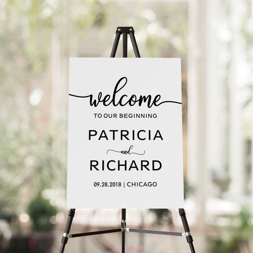 Welcome to our Beginning Chic Script Wedding Sign