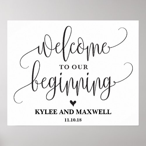 Welcome to Our Beginning Editable Wedding Sign