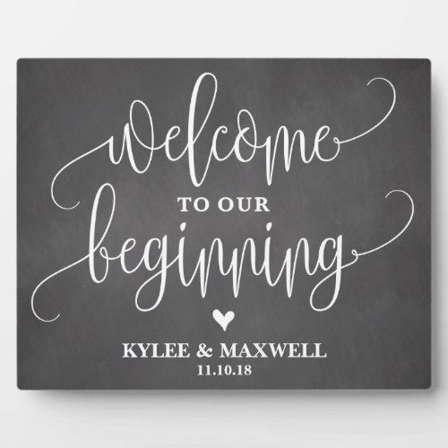 Welcome to Our Beginning Editable Wedding Sign Plaque