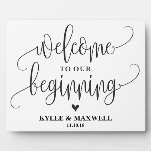 Welcome to Our Beginning Editable Wedding Sign Plaque