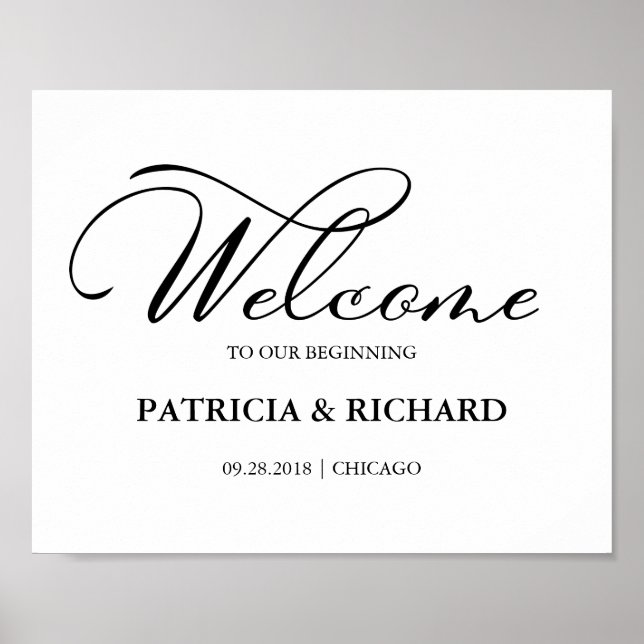 Welcome To Our Beginning Elegant Sign (Front)