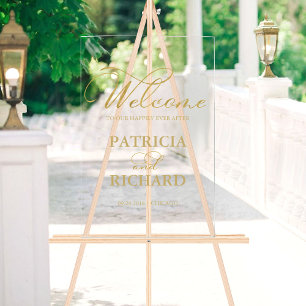 Welcome to our Beginning Gold Wedding Sign