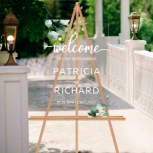 Welcome to our Beginning Greenery Acrylic Sign