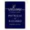 Welcome to our Beginning | Navy Blue Silver Sign 