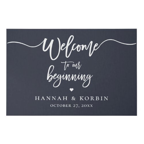 Welcome to our beginning Navy Wedding Faux Canvas Print