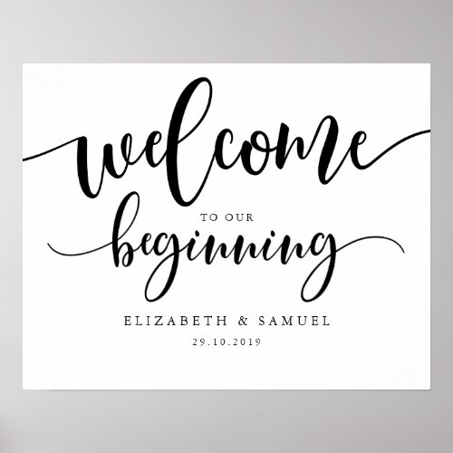 Welcome to our beginning sign  Scooth black