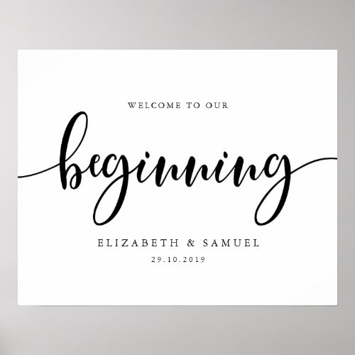 Welcome to our beginning sign  Scooth black