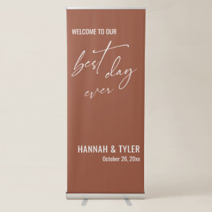 Welcome to Our Best Day Ever Terracotta Wedding Retractable Banner