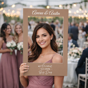 Welcome to Our Big Day Changeable Color Wedding Selfie Frame