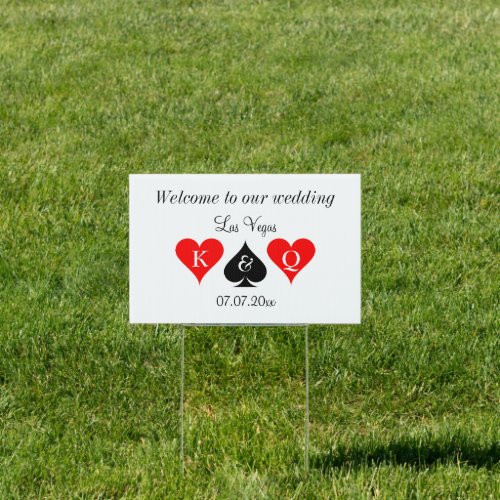 Welcome to our big Las Vegas wedding yard sign