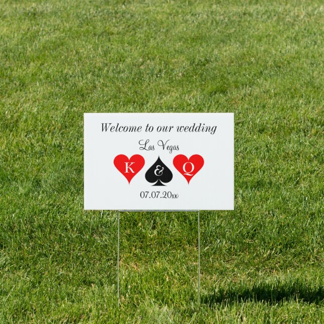 Welcome to our big Las Vegas wedding yard sign (Insitu)