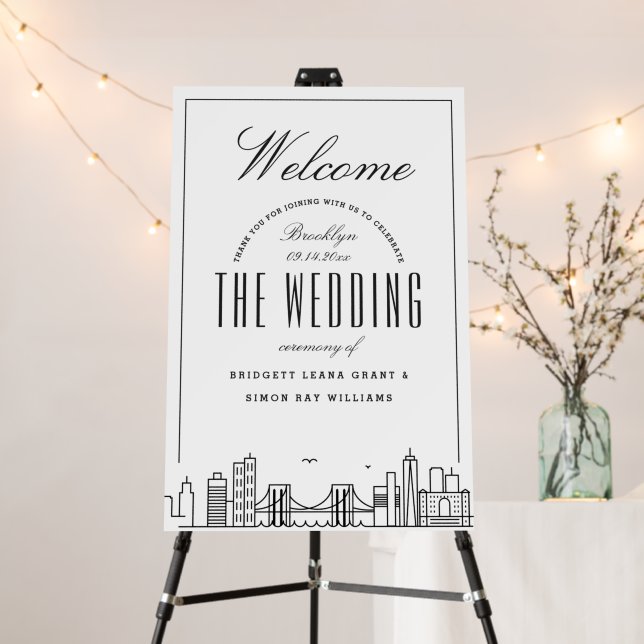 Welcome to Our Brooklyn Wedding! Foam Board (In Situ (Stand))