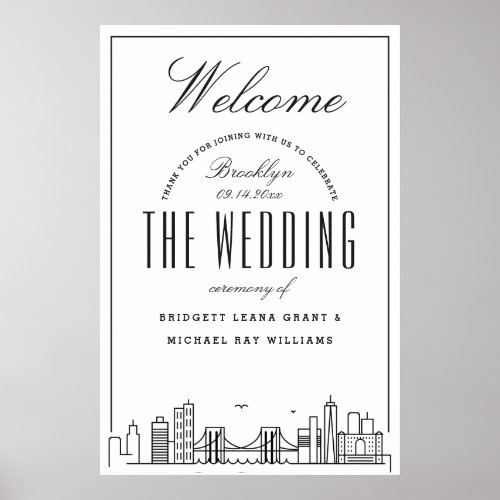 Welcome to Our Brooklyn Wedding Poster