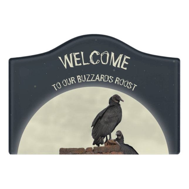 WELCOME TO OUR BUZZARDS ROOST DOOR SIGN (Small Crest Front)