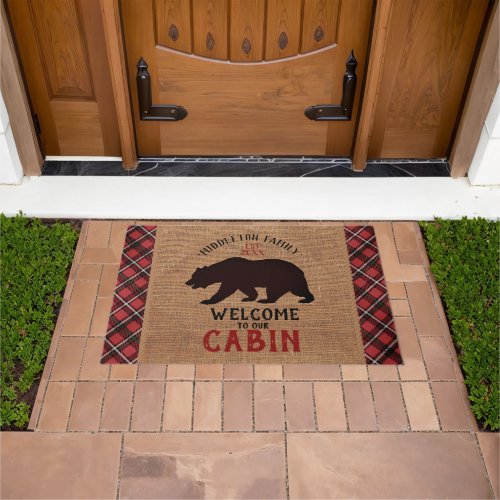 Welcome to Our Cabin _ Bear Doormat