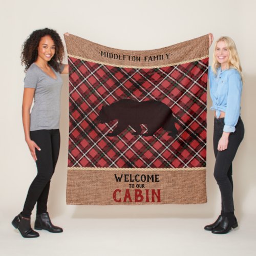 Welcome to our Cabin  Fleece Blanket