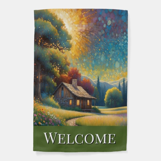 Welcome To our Cabin Garden Flag (Front)