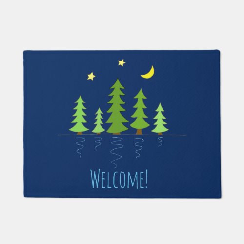 Welcome to our Cabin Home with Trees Lake Forest Doormat