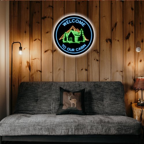Welcome To Our Cabin LED Sign