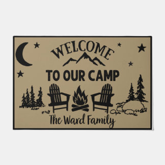 Welcome To Our Camp Rug, Camping Lovers Doormat
