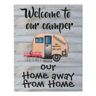Welcome To Our Camper (yellow)-Home Away From Home Faux Canvas Print