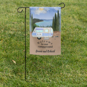 Welcome to our Campground - Scenic Lake & Camper Garden Flag