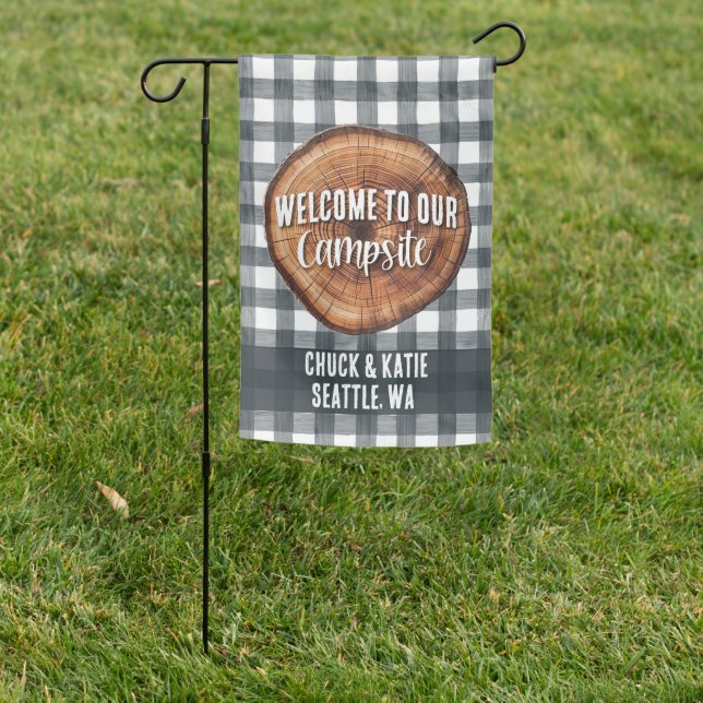 Welcome to Our Campsite Campground Motorhome  Garden Flag (In SItu)