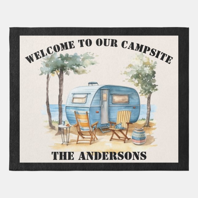 Welcome to our Campsite Large Rug (Front)
