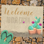 Welcome To Our Casita Southwest Flower Cactus Doormat at Zazzle