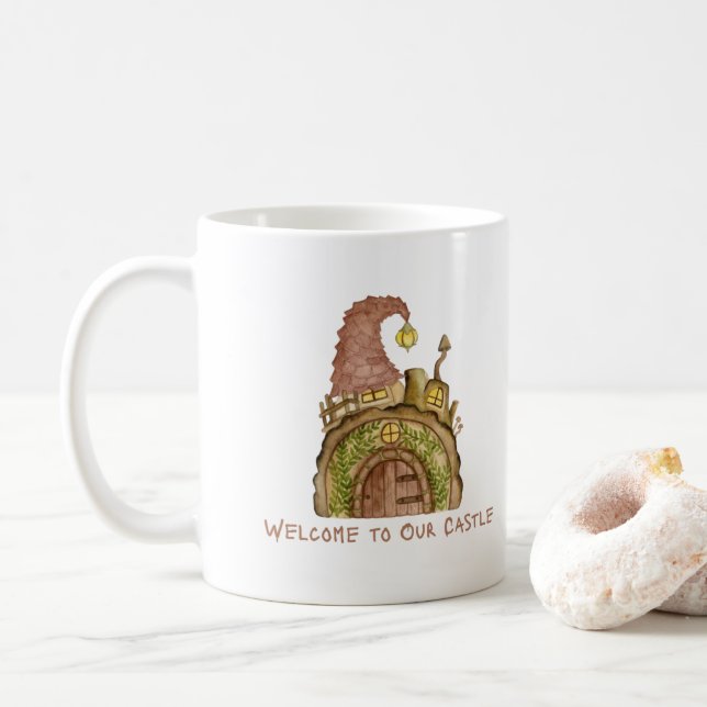 Welcome to Our Castle on a  Coffee Mug (With Donut)