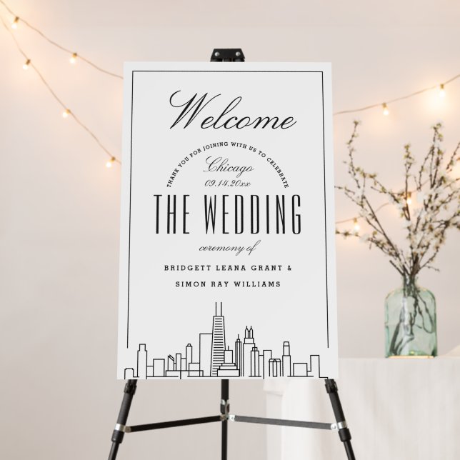 Welcome to Our Chicago Wedding! Foam Board (In Situ (Stand))