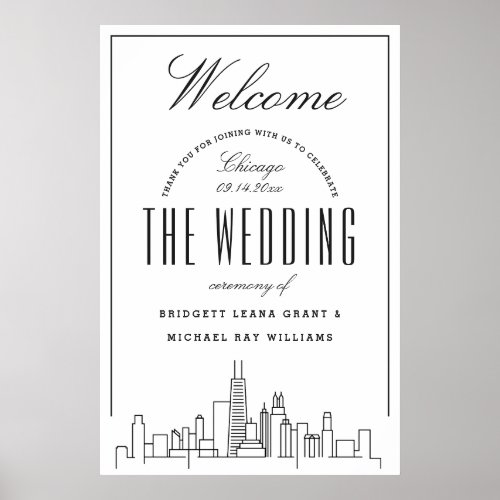 Welcome to Our Chicago Wedding Poster