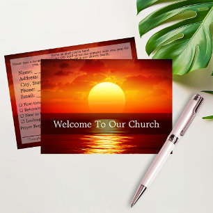 Welcome To Our Church Visitors Big Sunset Card