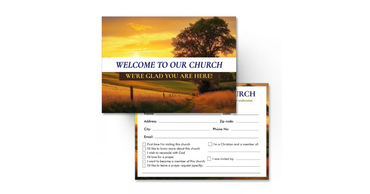 Welcome To Our Church Visitors Connection Card | Zazzle