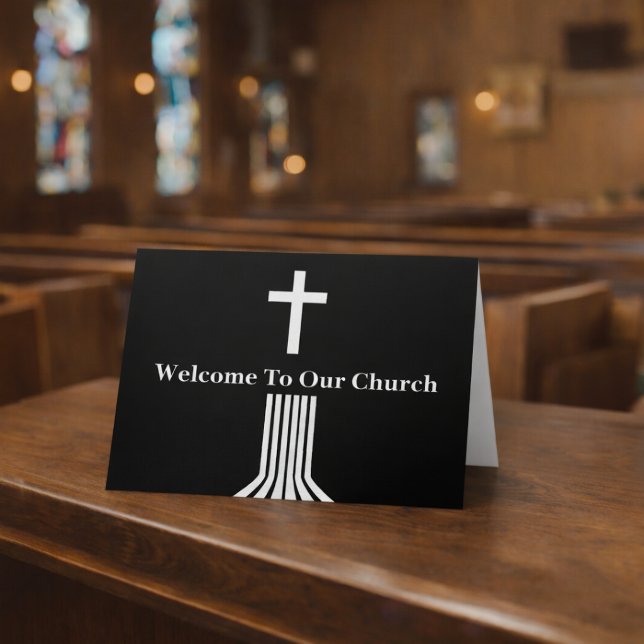 Welcome to our Church White Cross Connection Cards (Creator Uploaded)