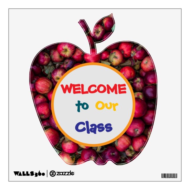 Welcome to Our Class Apple Wall Decal (Front)