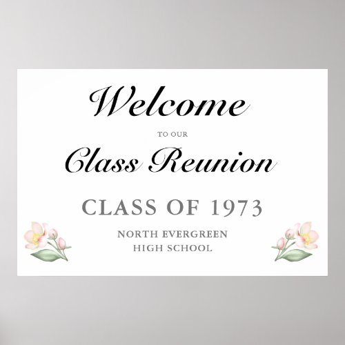 Welcome To Our Class Reunion Apple Blossom School Poster