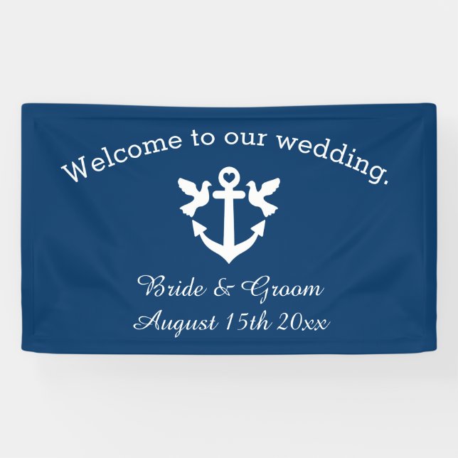 Welcome to our classy nautical theme wedding banner (Horizontal)