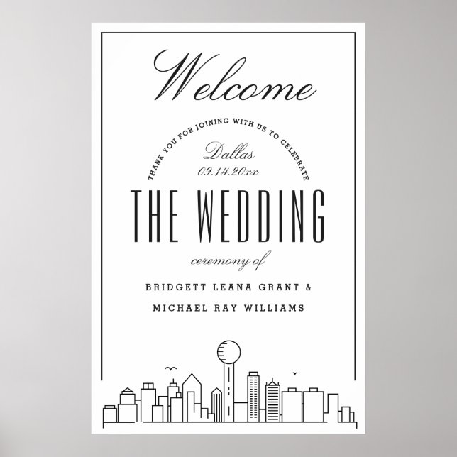 Welcome to Our Dallas Wedding! Poster (Front)