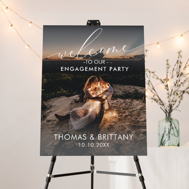 Welcome to our ENGAGEMENT PARTY Sign (In Situ (Stand))