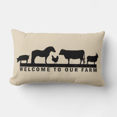Welcome To Our Farm Lumbar Pillow