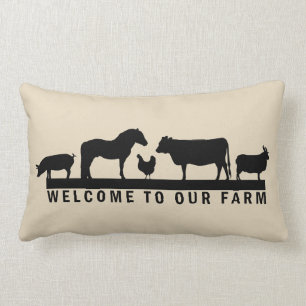 Welcome To Our Farm Lumbar Pillow
