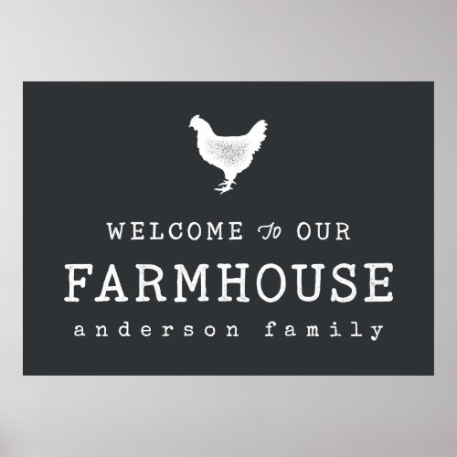 Welcome to our Farmhouse Country Rustic Chicken Poster