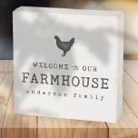 Welcome to our Farmhouse Country Rustic Chicken Wooden Box Sign<br><div class="desc">Design is composed of Modern Country Rustic with "welcome to our Farmhouse" typography. 

Available here:
http://www.zazzle.com/store/selectpartysupplies</div>