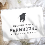 Welcome to our Farmhouse Country Rustic Cow Calendar<br><div class="desc">Design is composed of Modern Country Rustic with "welcome to our Farmhouse" typography. 

Available here:
http://www.zazzle.com/store/selectpartysupplies</div>