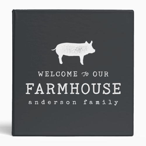Welcome to our Farmhouse Country Rustic Pig Hog 3 Ring Binder